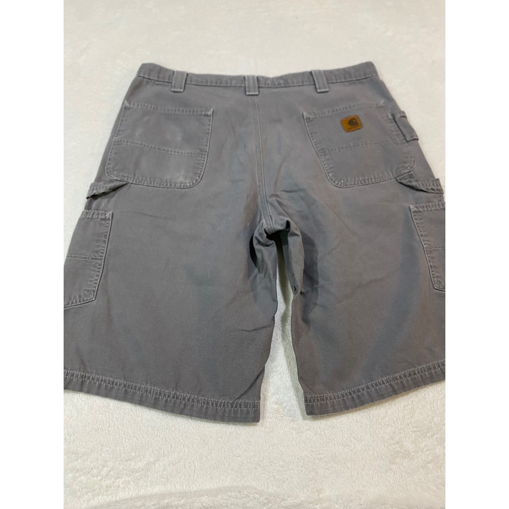Carhartt B183 CHR Men Gray Canvas Carpenter Shorts Work Utility Size 38 - Picture 7 of 8